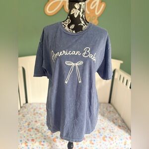Oat Collective American Babe size large acid wash t-shirt